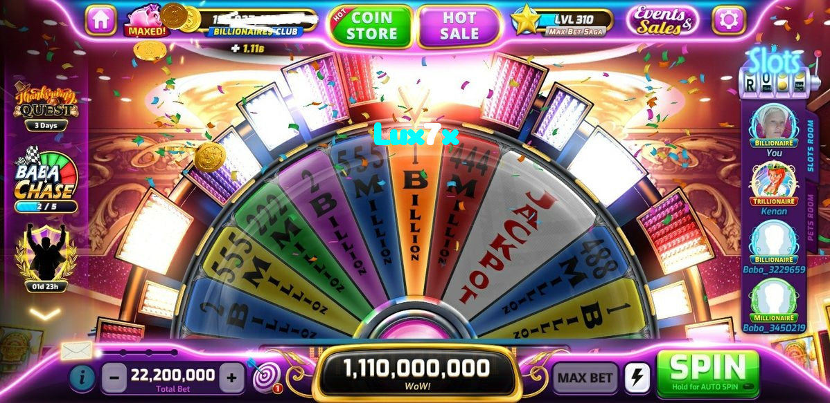 Lux7x casino presented on mobile device in Pakistan with slots and live games